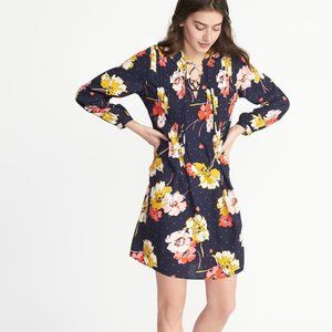 OLD NAVY FLORAL NAVY DRESS SIZE XS PETITE NWT